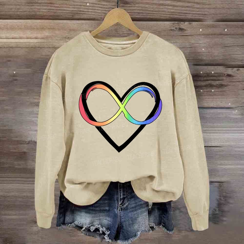 Autism Awareness Rainbow Infinity Heart Sweatshirt