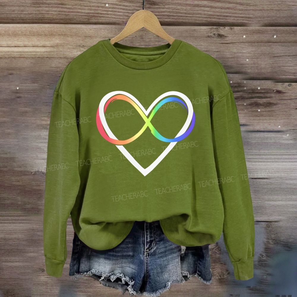 Autism Awareness Rainbow Infinity Heart Sweatshirt