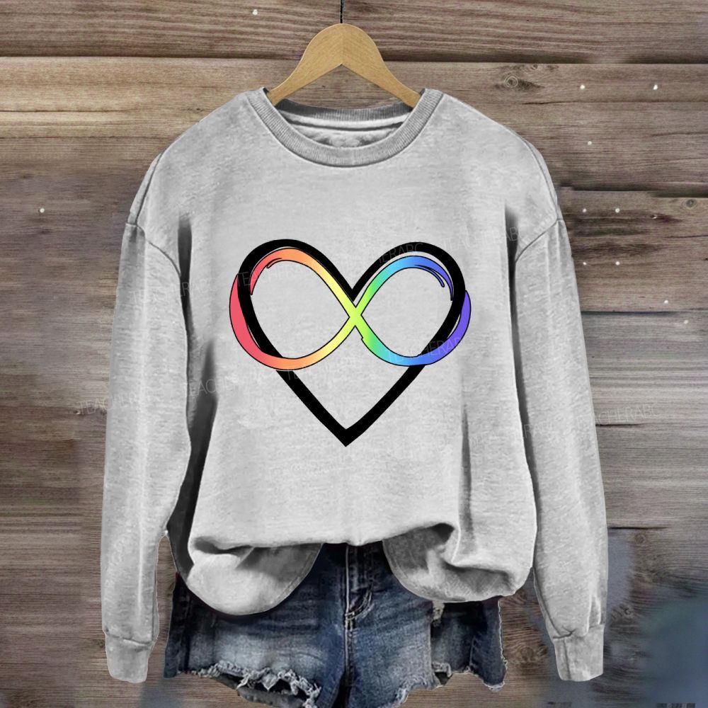 Autism Awareness Rainbow Infinity Heart Sweatshirt