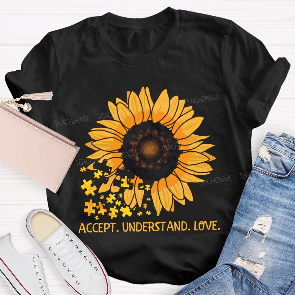 Accept Understand Love Sunflower Special Education T-shirt