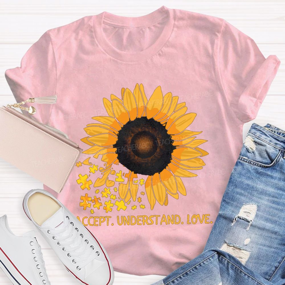 Accept Understand Love Sunflower Special Education T-shirt