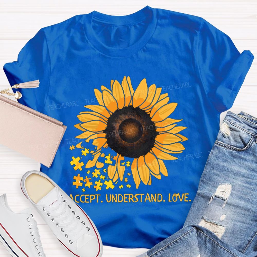 Accept Understand Love Sunflower Special Education T-shirt