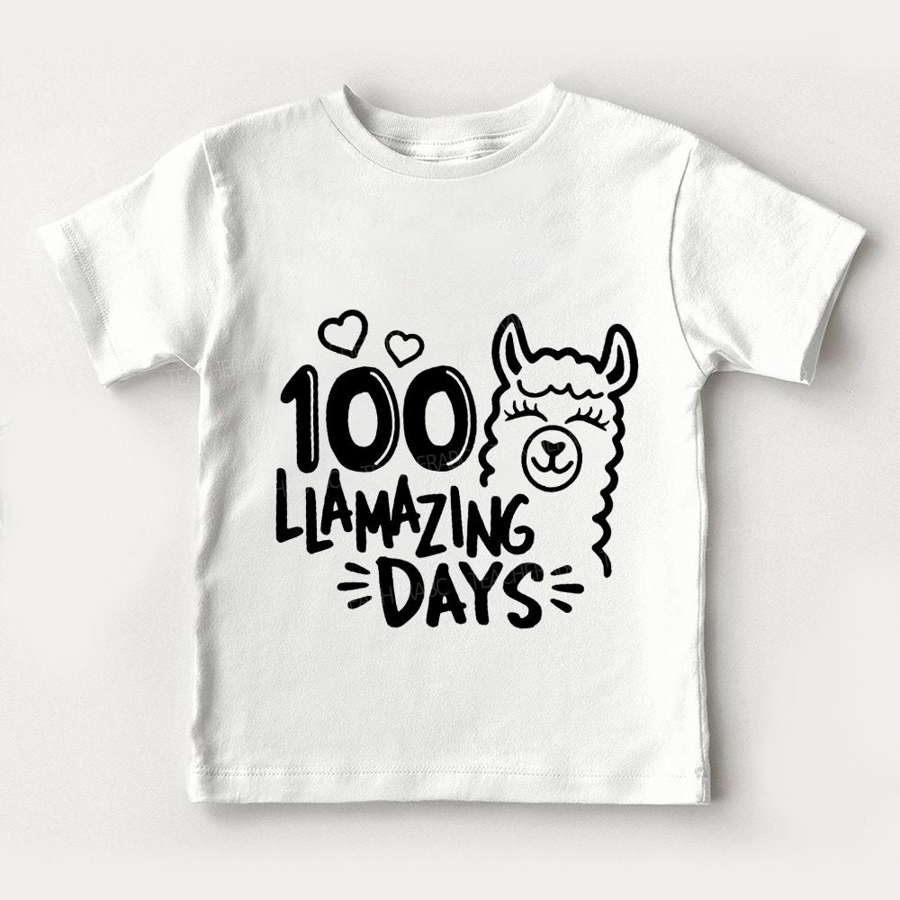 100 Llamazing Days Sheep And Heart Toddler T-shirts
