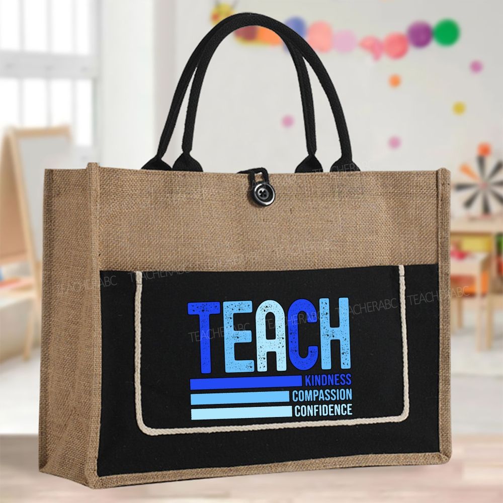 Teach Kindness Compassion Color-Blocking Tote Bag