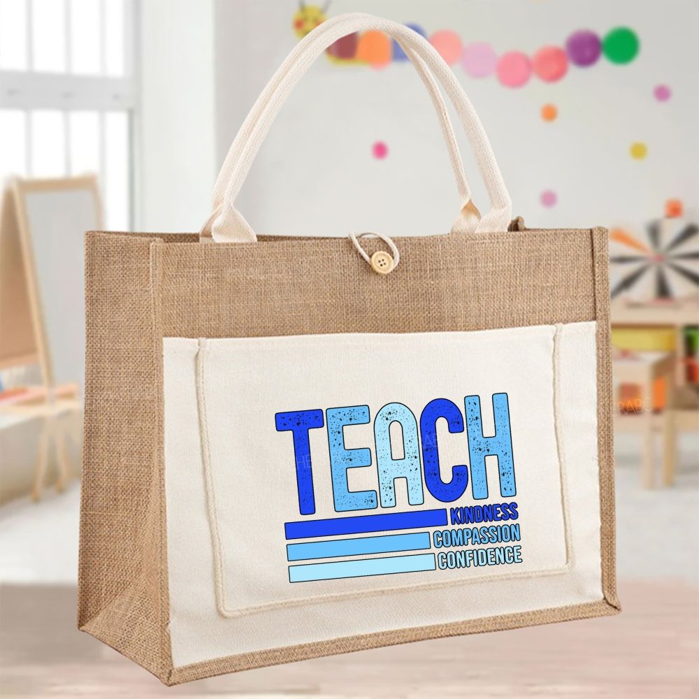 Teach Kindness Compassion Color-Blocking Tote Bag