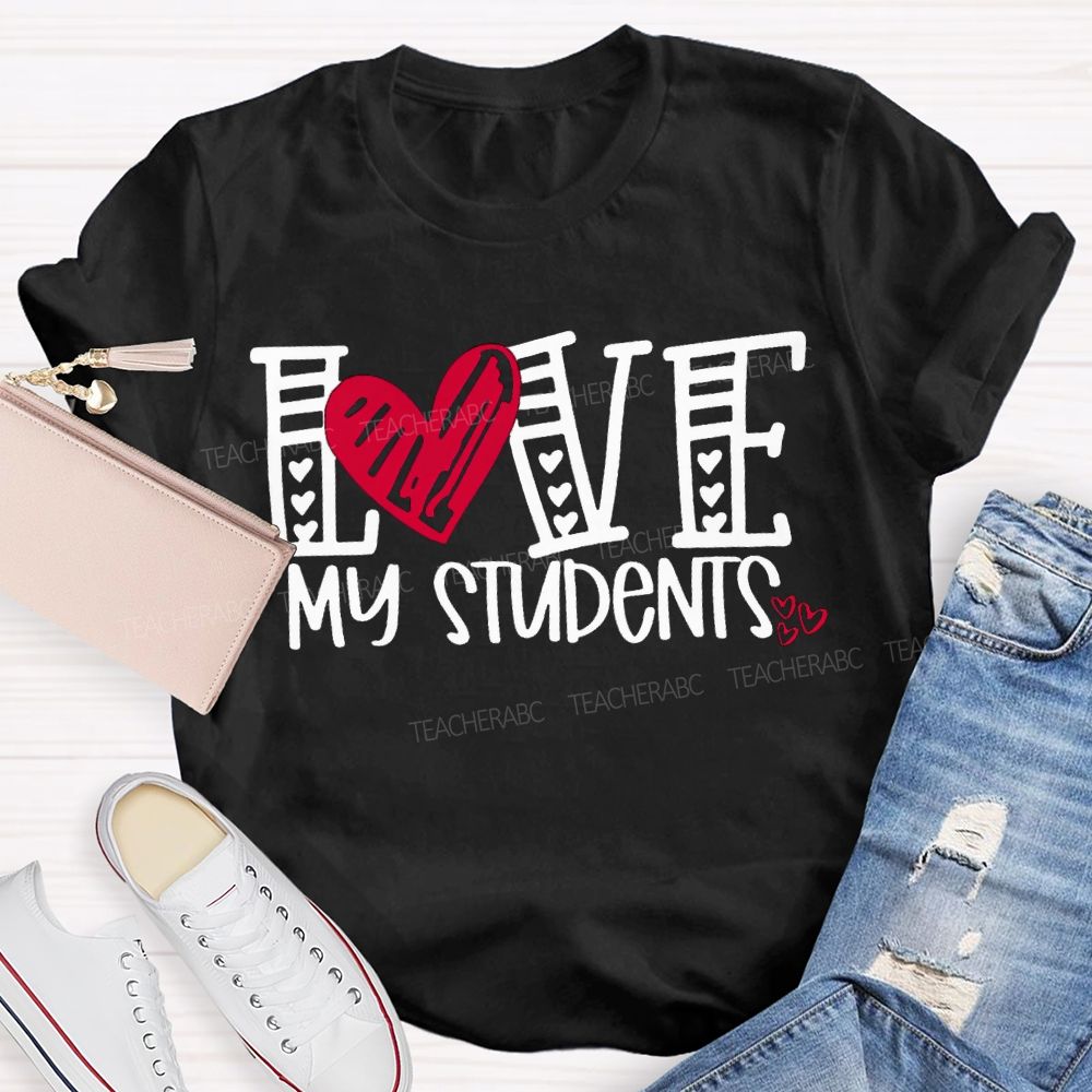 I Love My Students Hearts Pints T-shirt