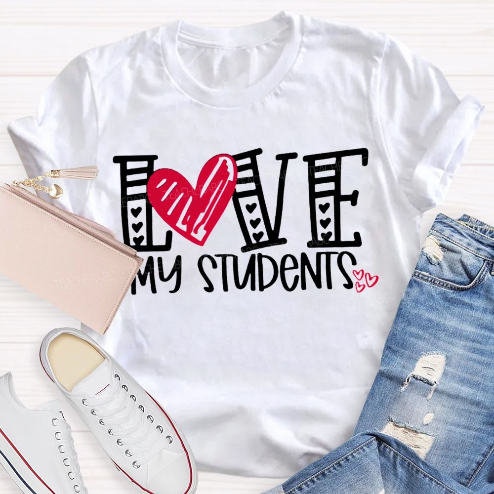 I Love My Students Hearts Pints T-shirt