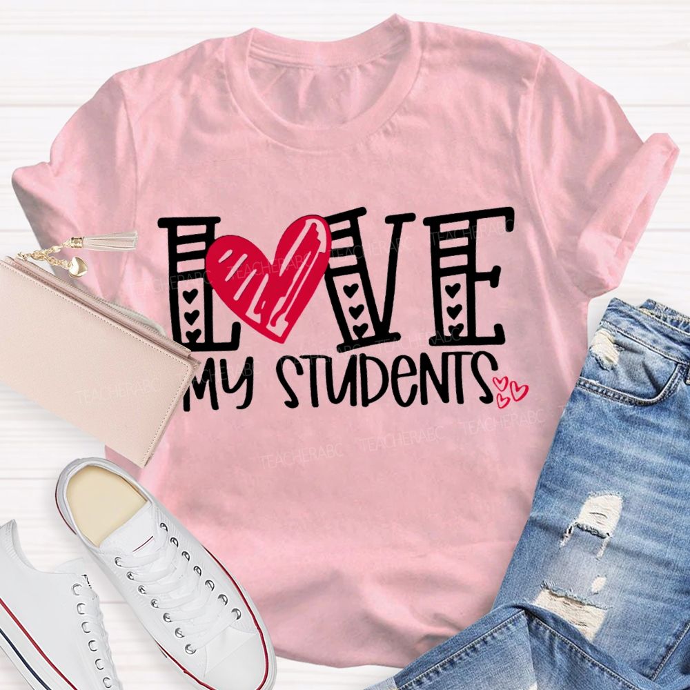I Love My Students Hearts Pints T-shirt
