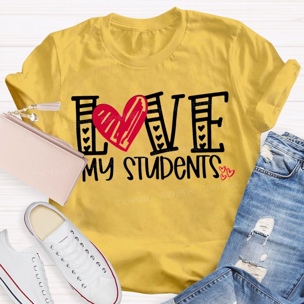I Love My Students Hearts Pints T-shirt