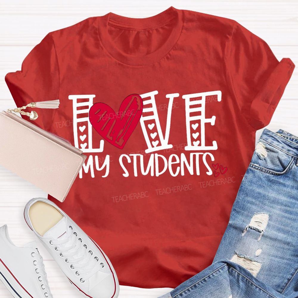 I Love My Students Hearts Pints T-shirt