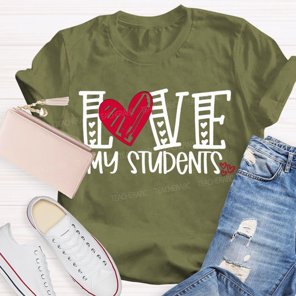 I Love My Students Hearts Pints T-shirt