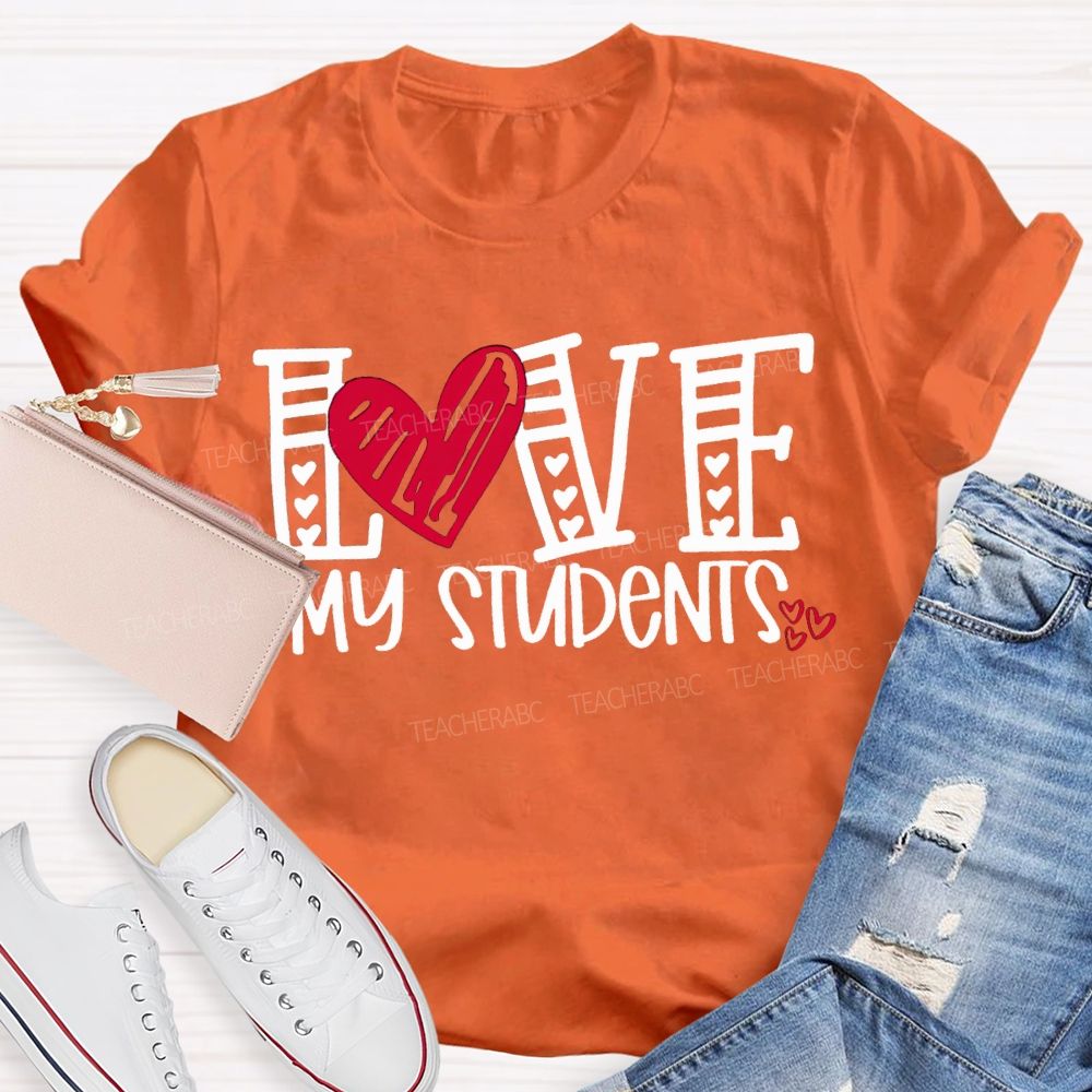 I Love My Students Hearts Pints T-shirt