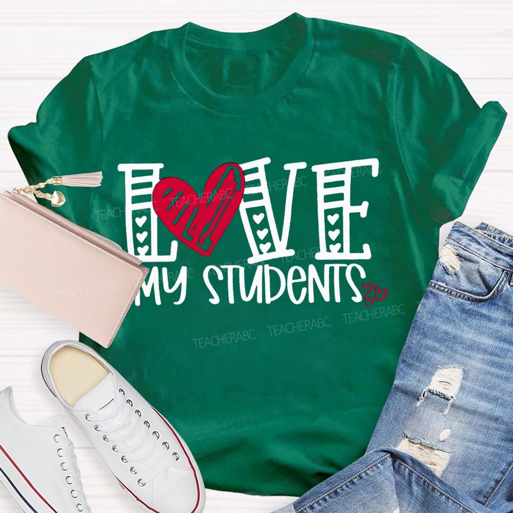 I Love My Students Hearts Pints T-shirt
