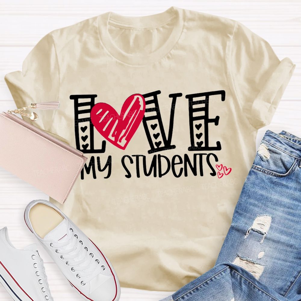 I Love My Students Hearts Pints T-shirt