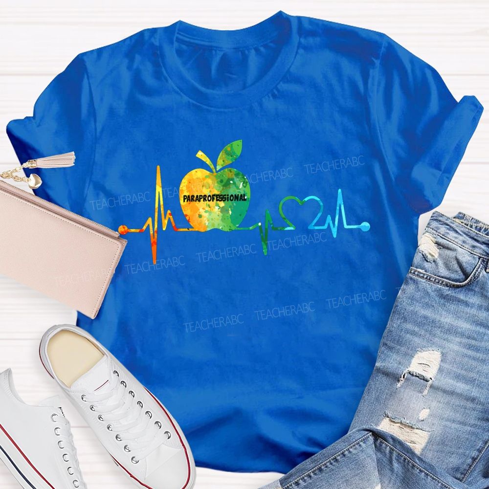 Paraprofessional Colorful Tie-Dye Apple Print T-shirt
