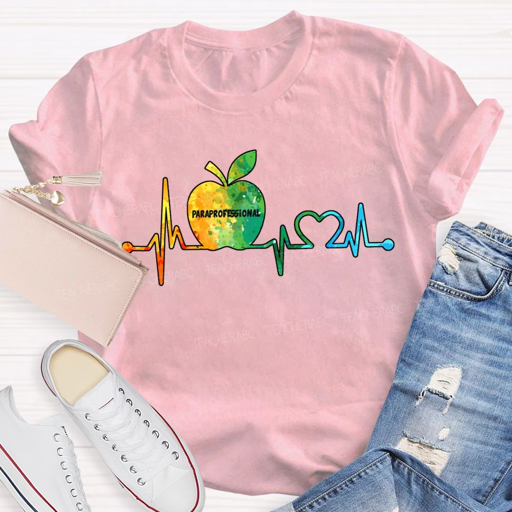 Paraprofessional Colorful Tie-Dye Apple Print T-shirt