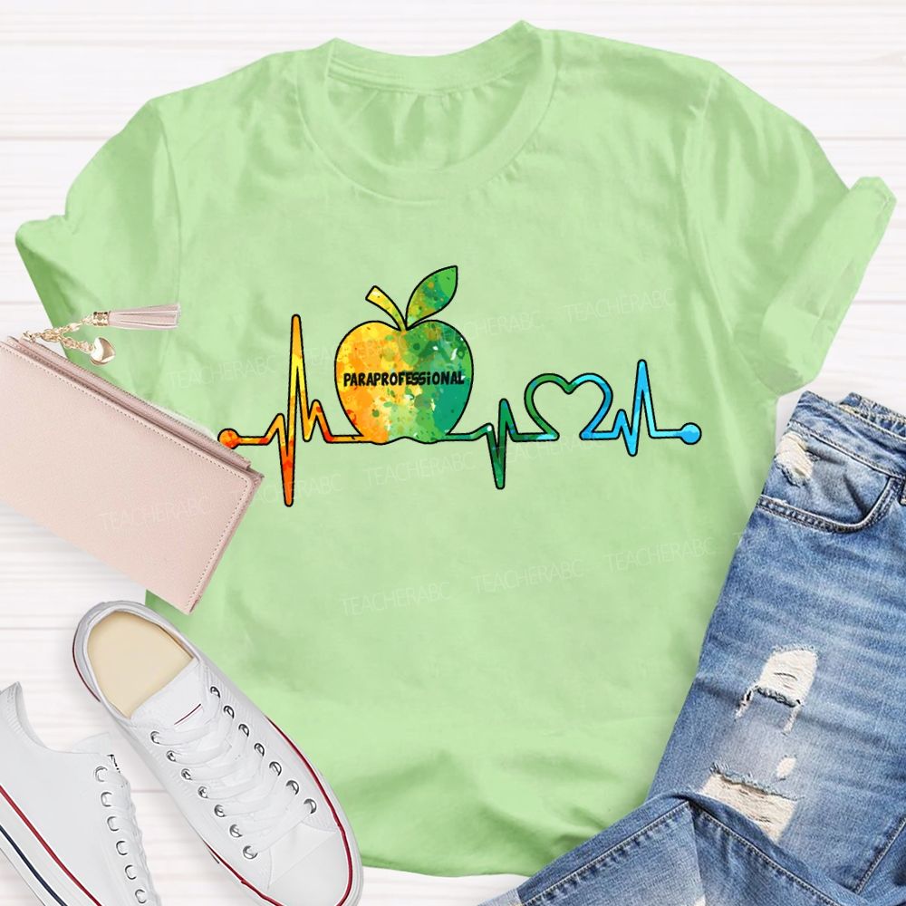 Paraprofessional Colorful Tie-Dye Apple Print T-shirt