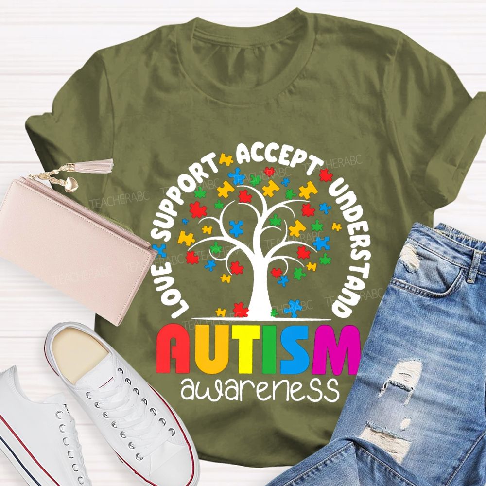 Autism Awareness Love Support Accept Understand T-shirt