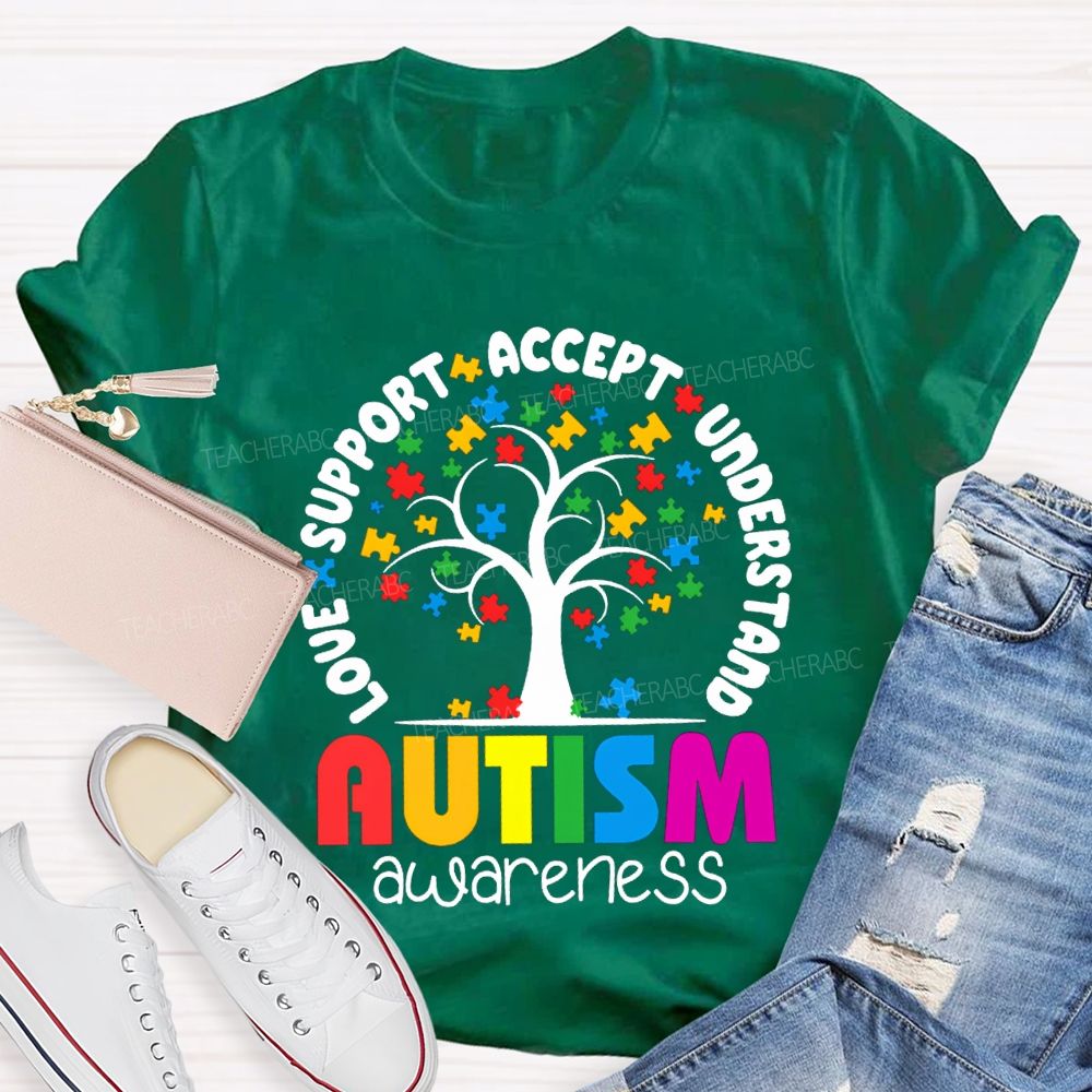 Autism Awareness Love Support Accept Understand T-shirt