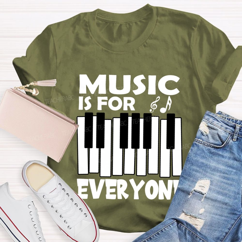 Music Is For Everyone Musical Symbols T-Shirt