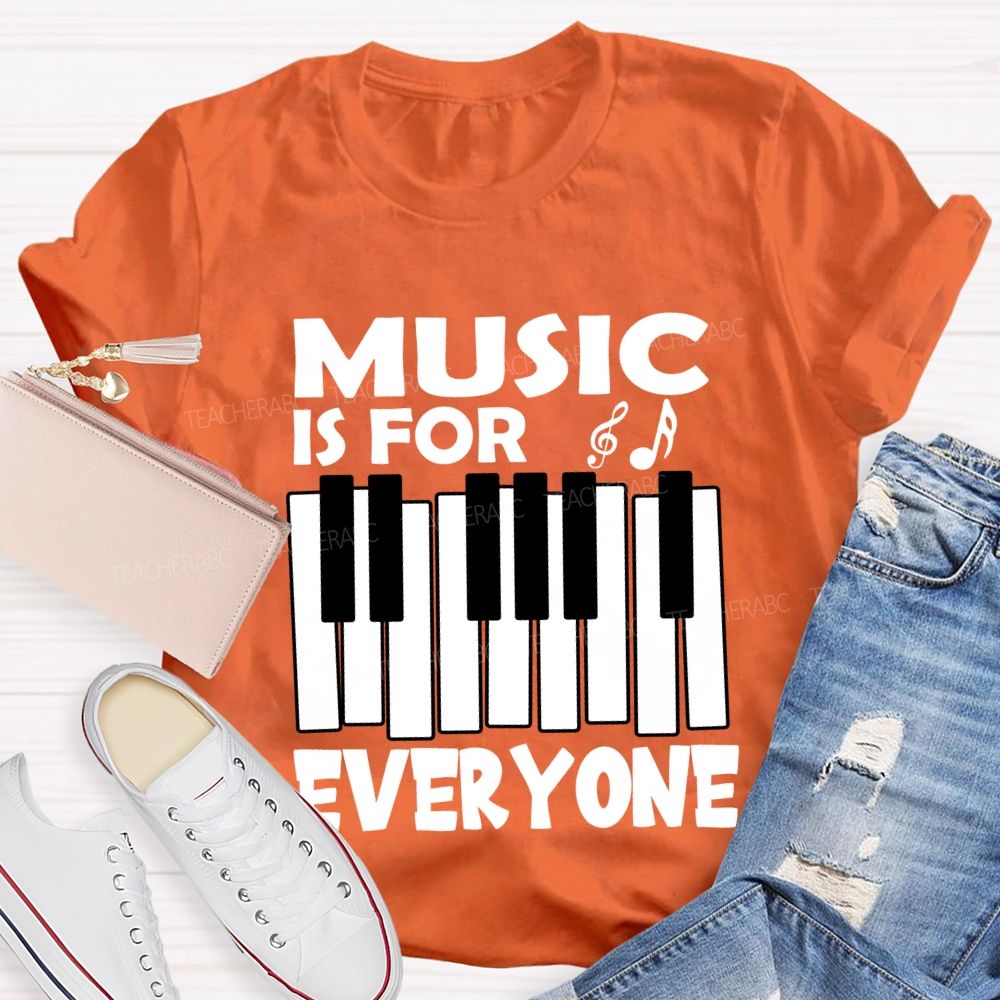 Music Is For Everyone Musical Symbols T-Shirt