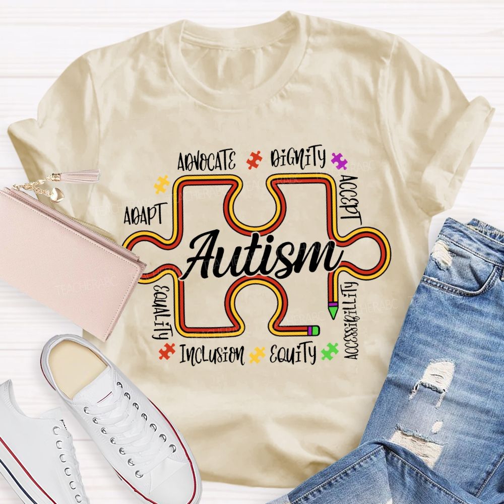 Autism Adapt Advocate Inclusion Equity Accessibility T-shirt