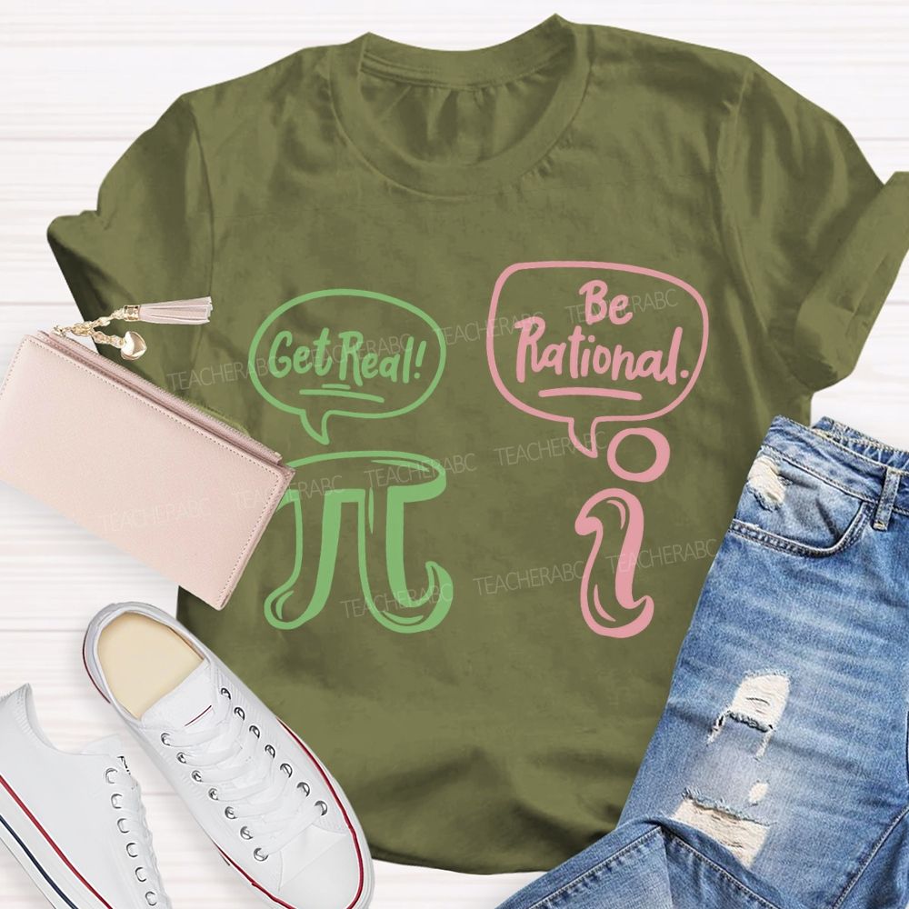 Get Red Be Rational Math Teacher T-shirt