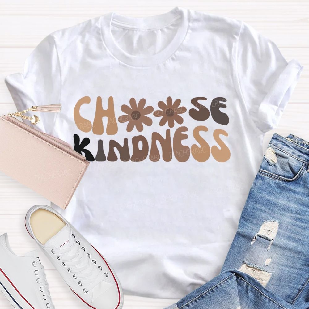 Choose Kindness Small Flower Fonts Special Education T-shirt