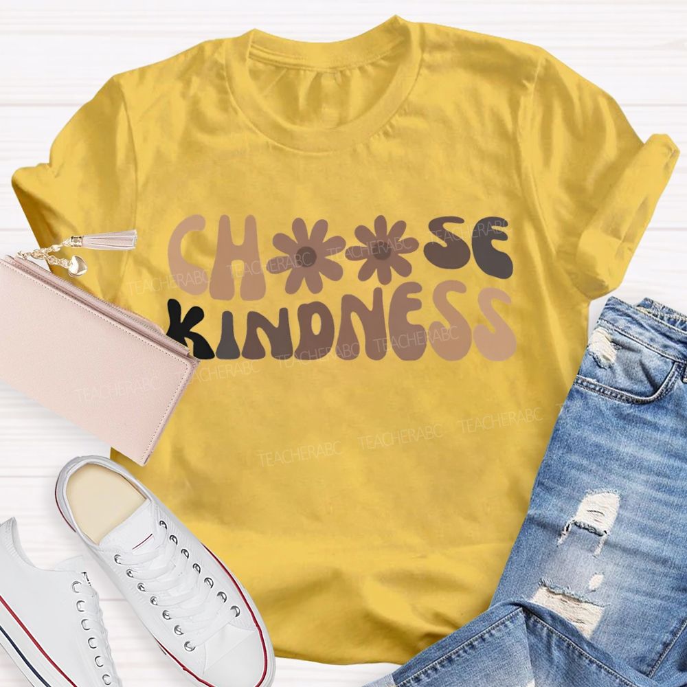 Choose Kindness Small Flower Fonts Special Education T-shirt