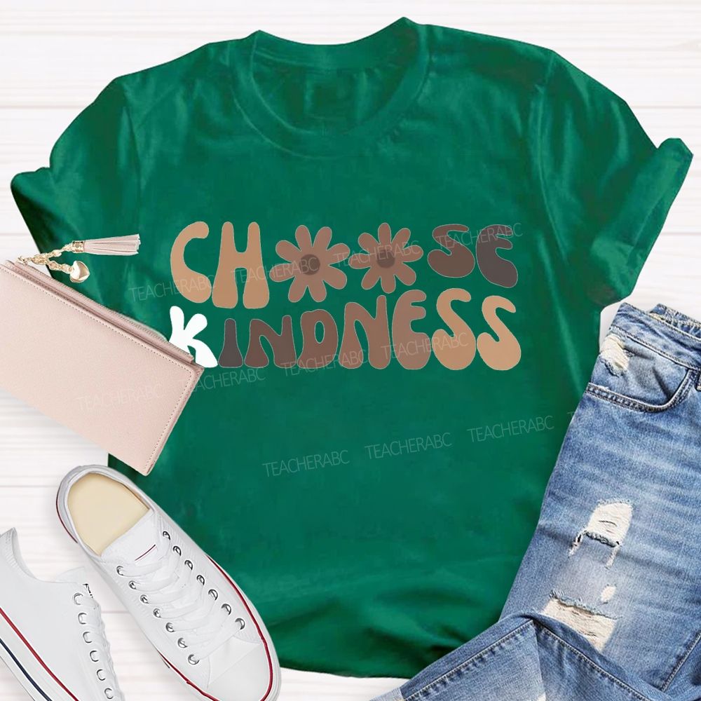 Choose Kindness Small Flower Fonts Special Education T-shirt