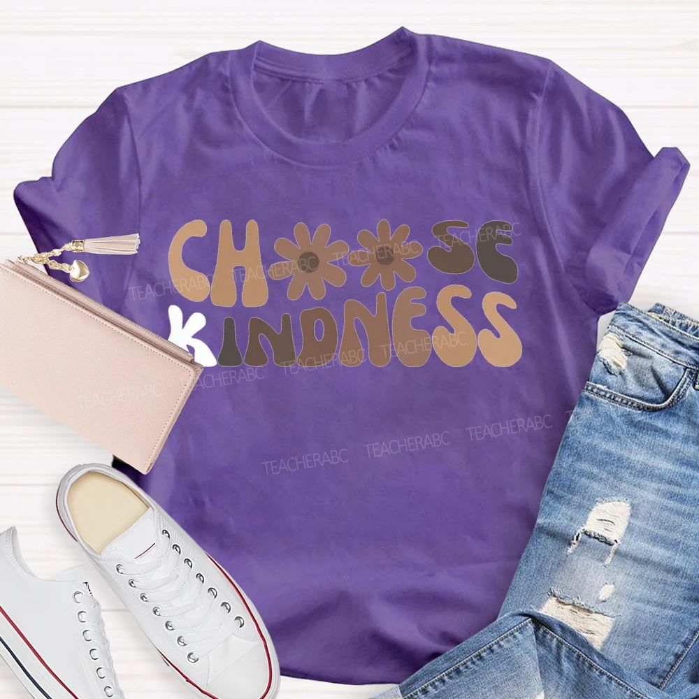 Choose Kindness Small Flower Fonts Special Education T-shirt