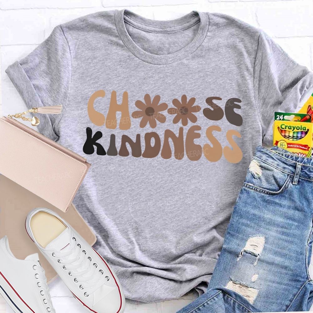 Choose Kindness Small Flower Fonts Special Education T-shirt