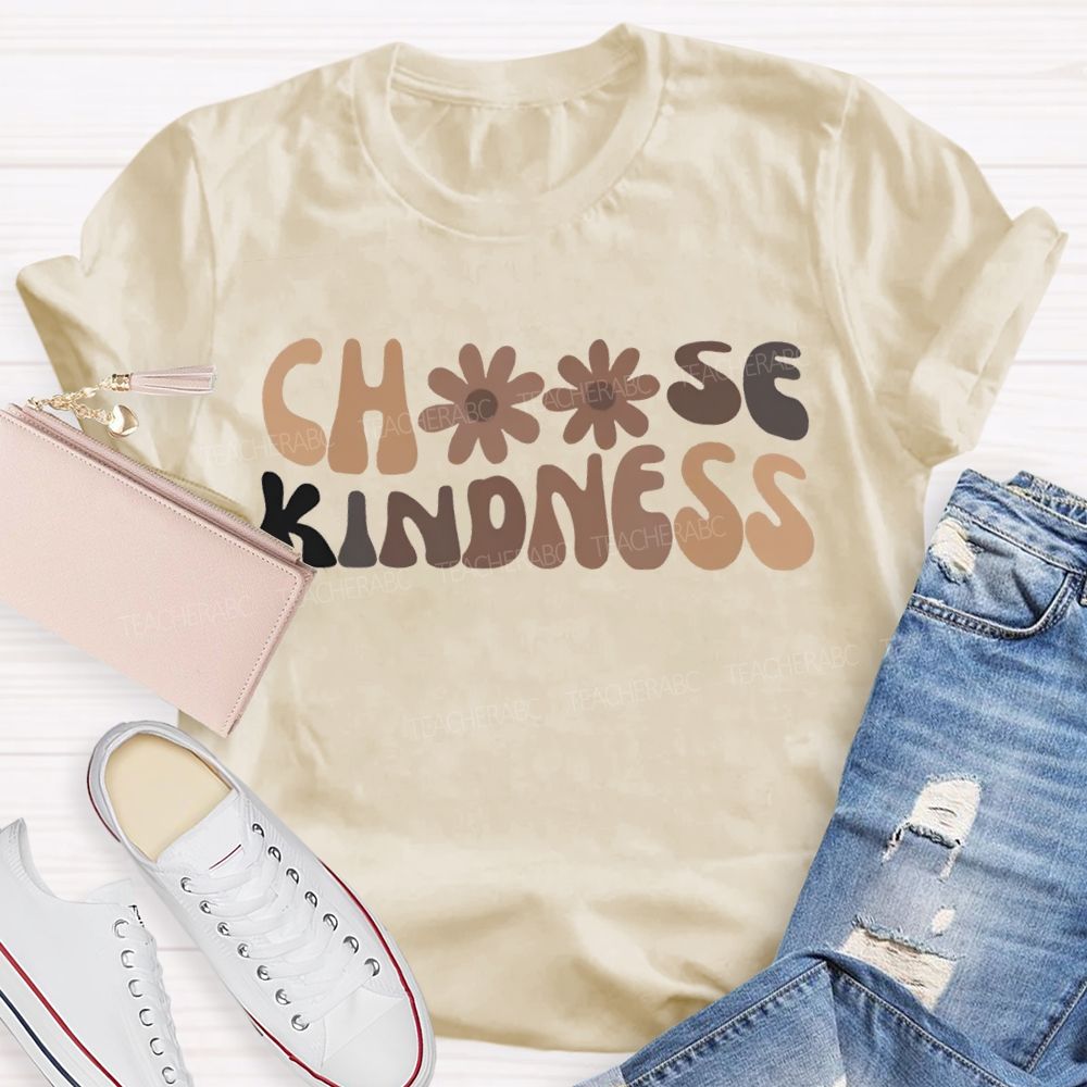 Choose Kindness Small Flower Fonts Special Education T-shirt