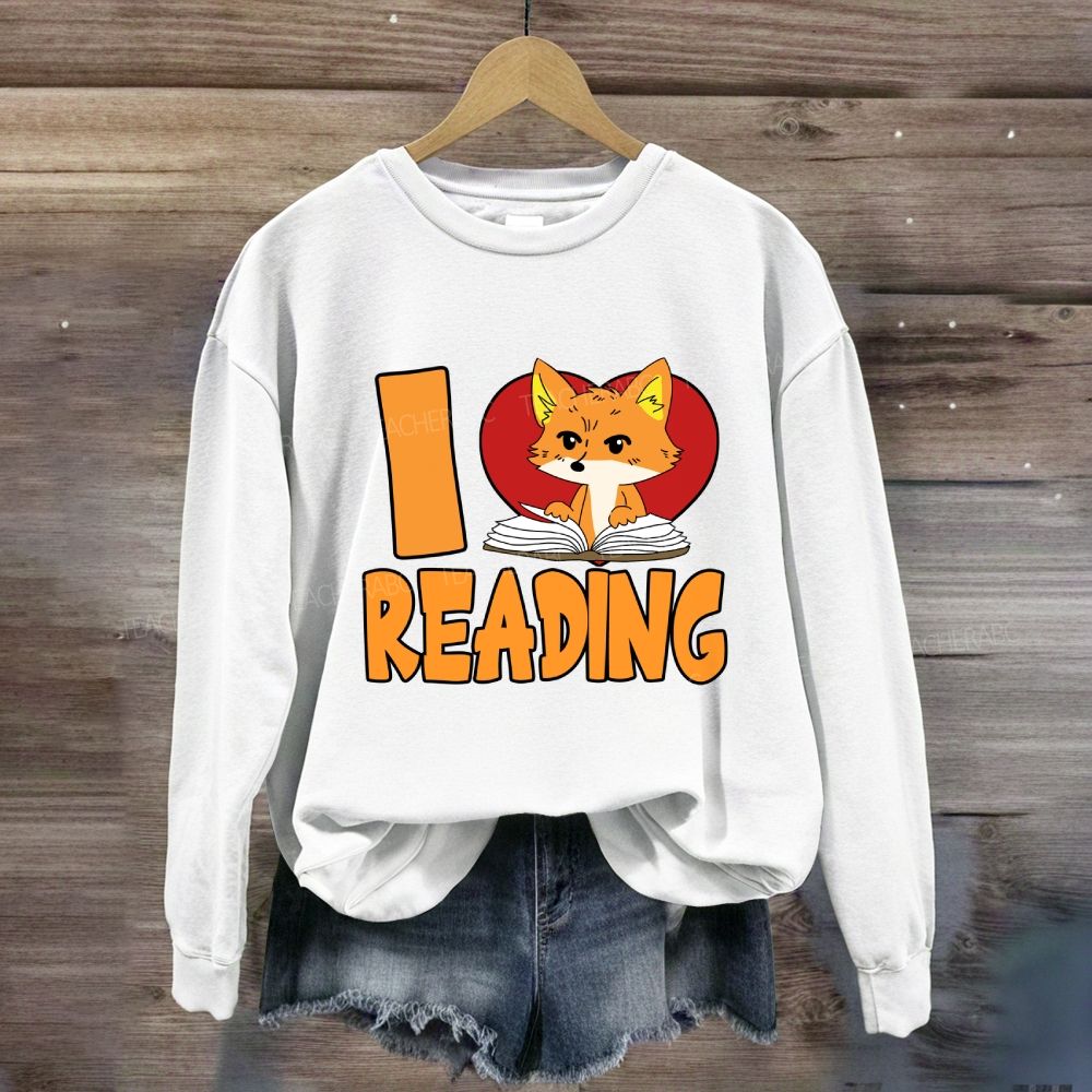 I Love Reading With Heart Sweatshirt