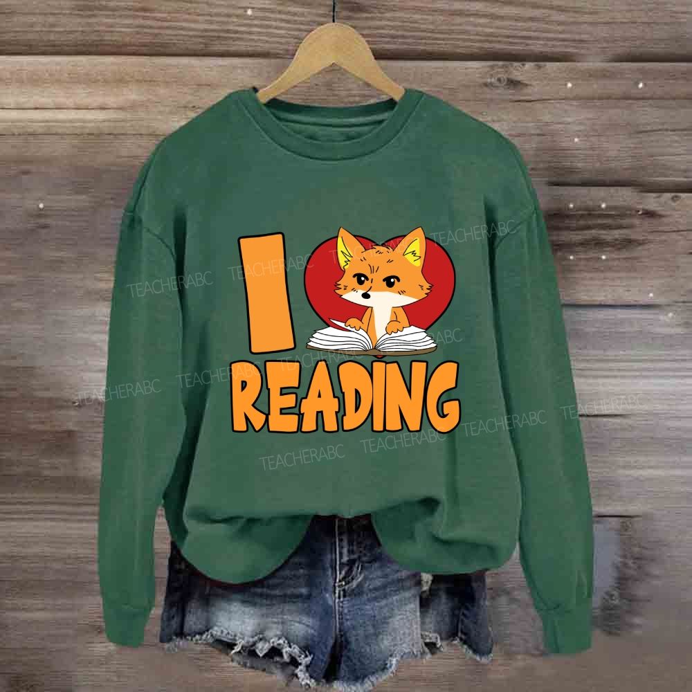 I Love Reading With Heart Sweatshirt