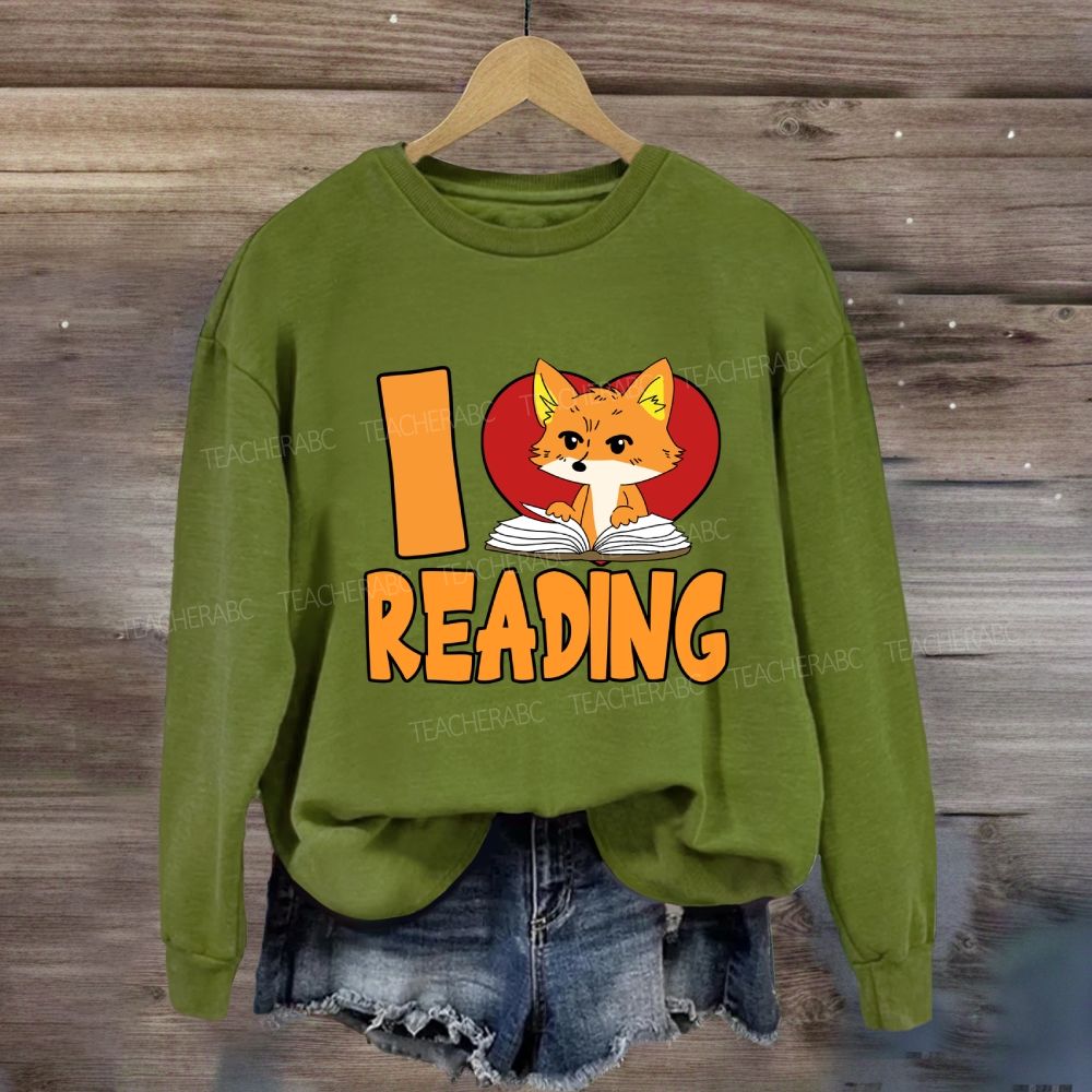 I Love Reading With Heart Sweatshirt