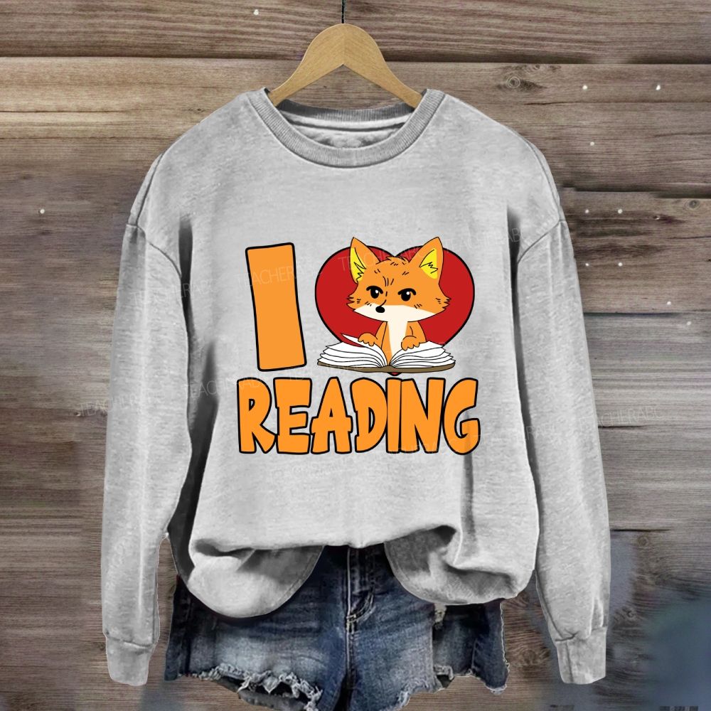 I Love Reading With Heart Sweatshirt