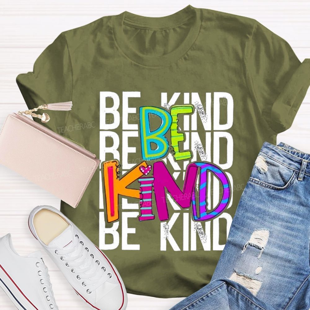 Be Kind Colored Fonts Special Education T-shirt
