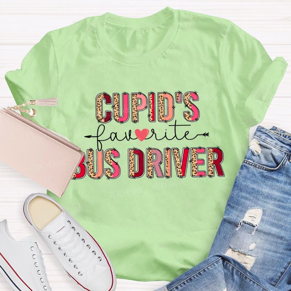 Cupid'S Favorite Bus Driver Valentine'S Day T-shirt