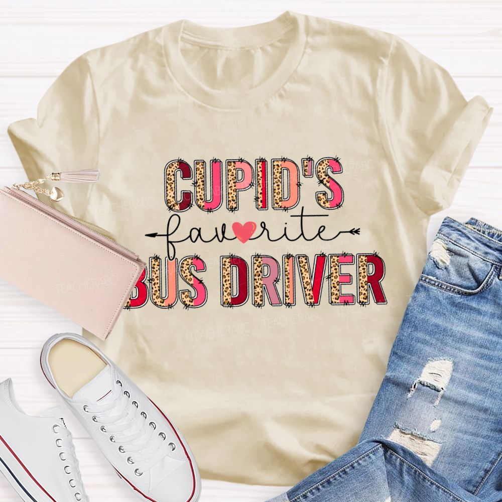 Cupid'S Favorite Bus Driver Valentine'S Day T-shirt