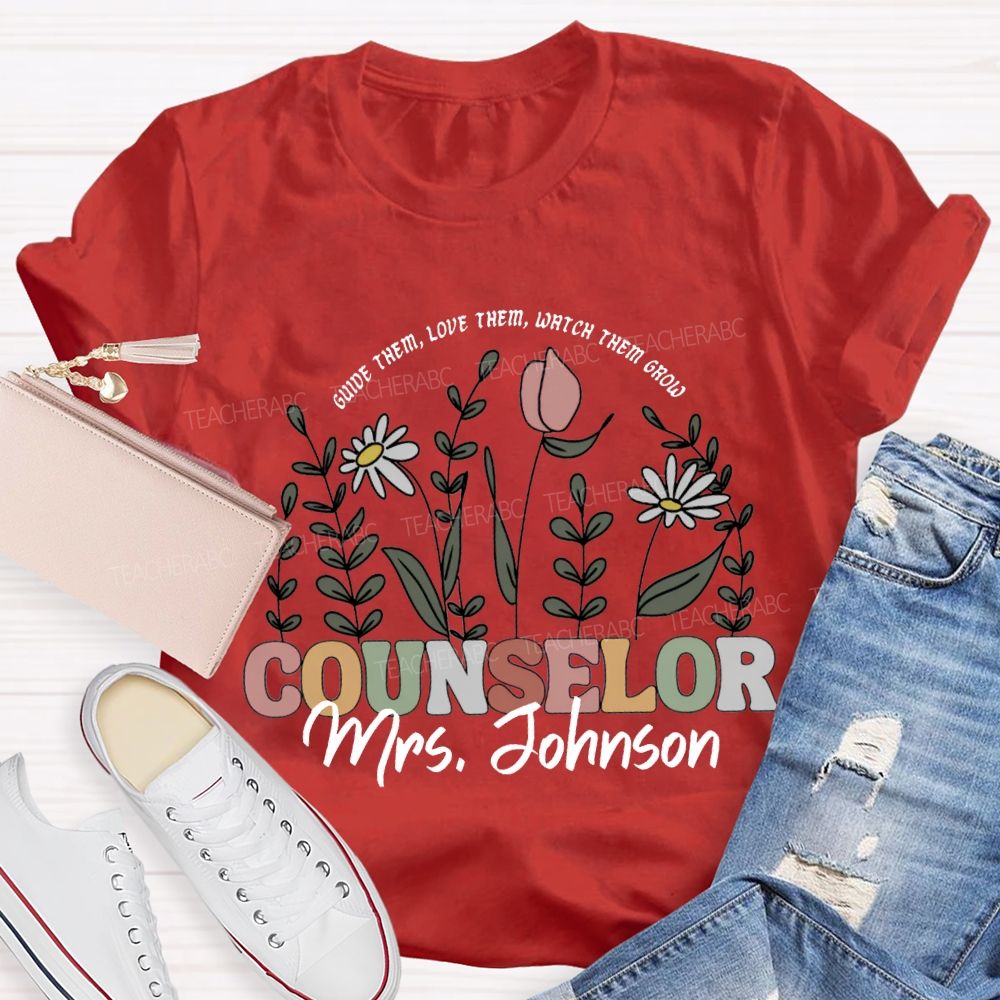 Personalized Name Counselor Guide Them Love Them Watch Them Grow T-shirt