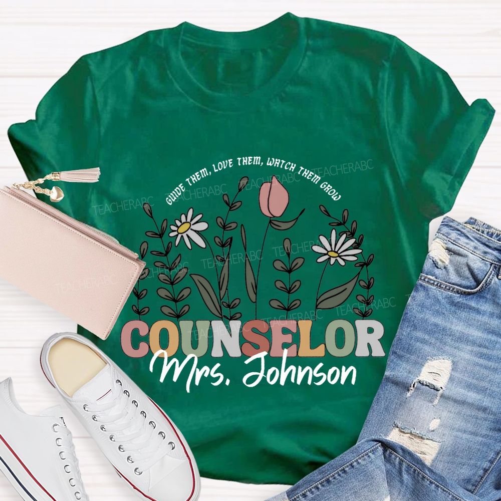 Personalized Name Counselor Guide Them Love Them Watch Them Grow T-shirt