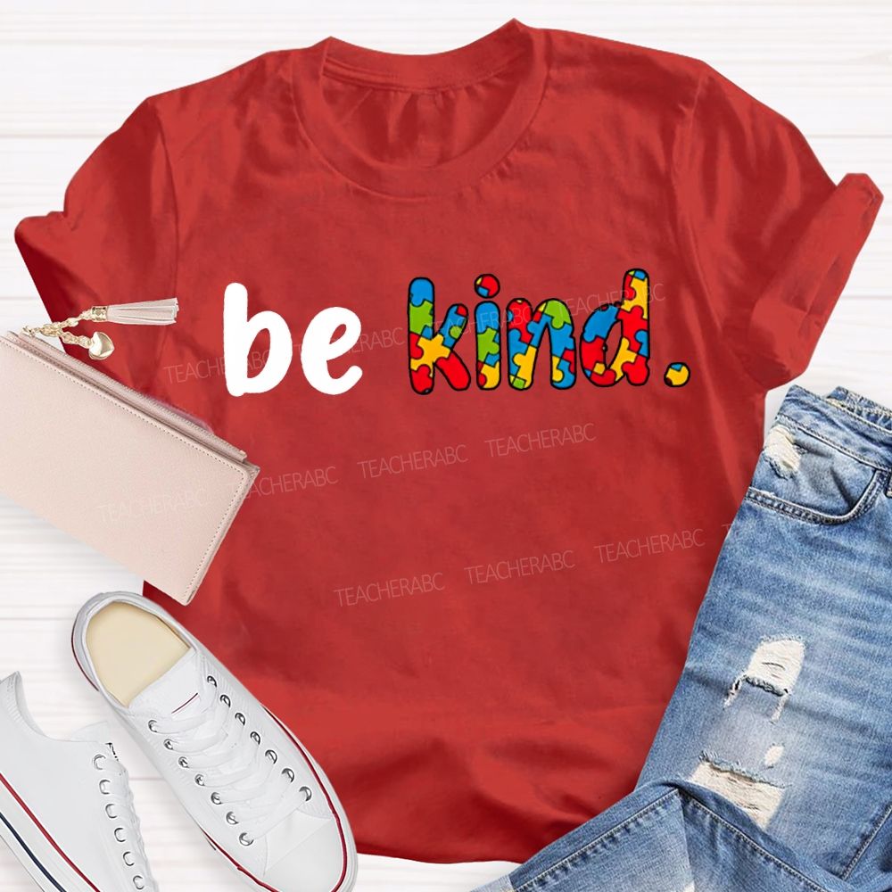 Be Kind Colored Font Special Education T-shirt