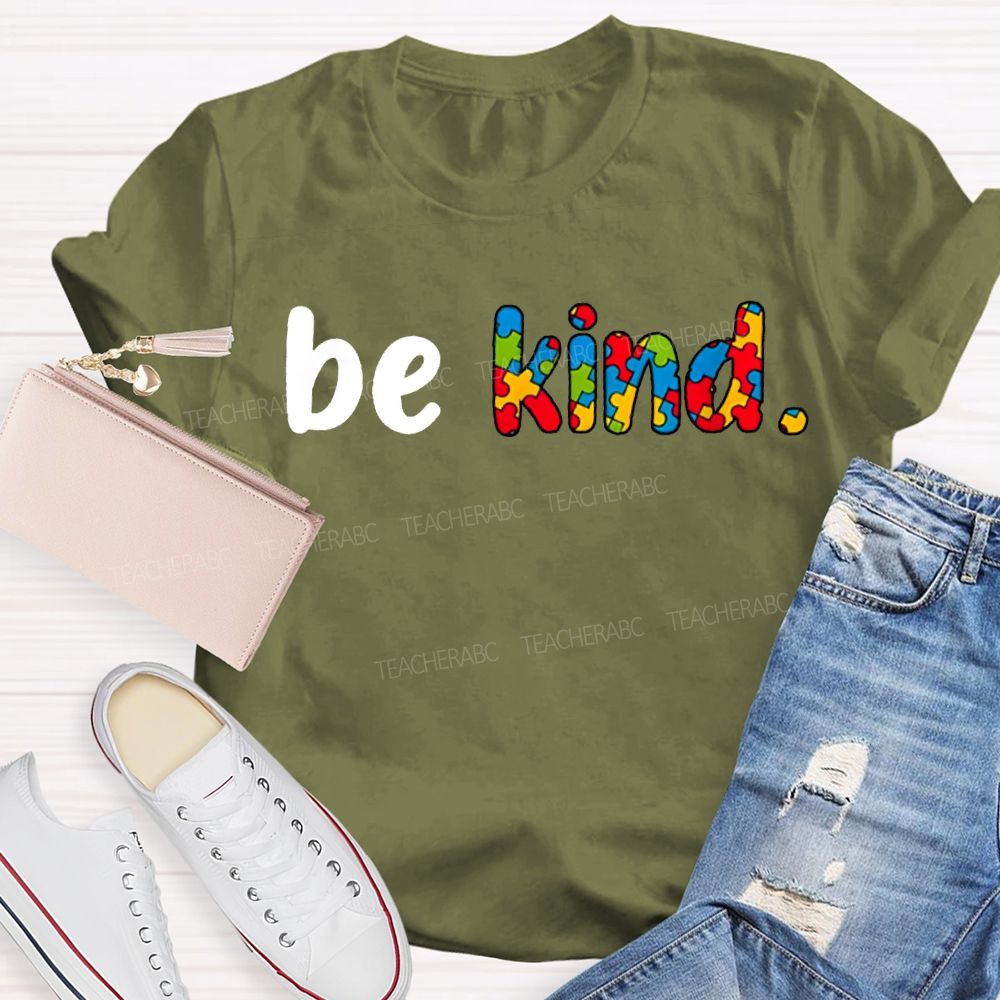 Be Kind Colored Font Special Education T-shirt