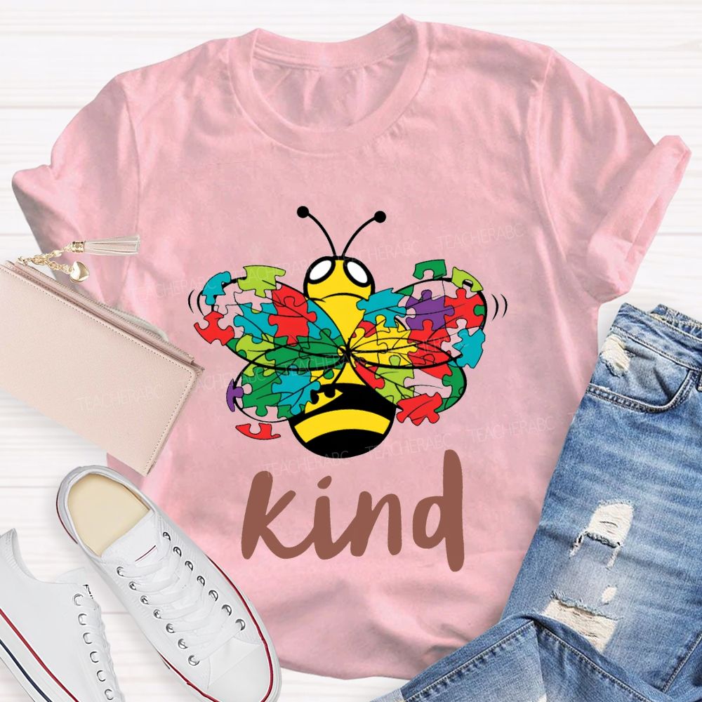 Kind Colorful Butterfly Print Special Education T-shirt