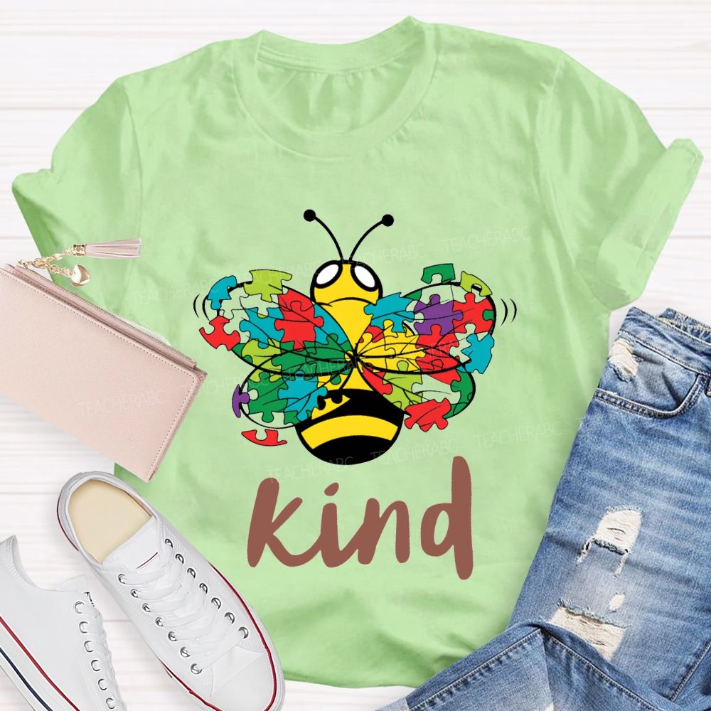 Kind Colorful Butterfly Print Special Education T-shirt