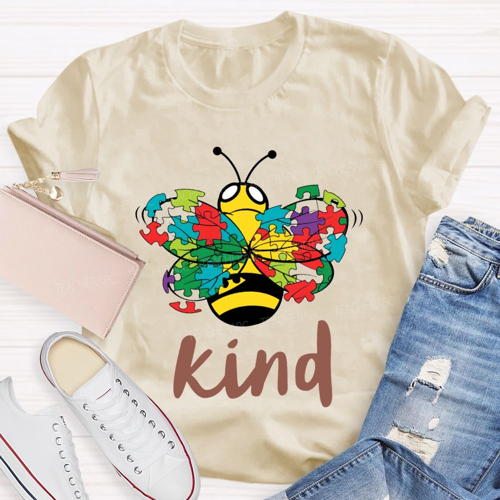 Kind Colorful Butterfly Print Special Education T-shirt