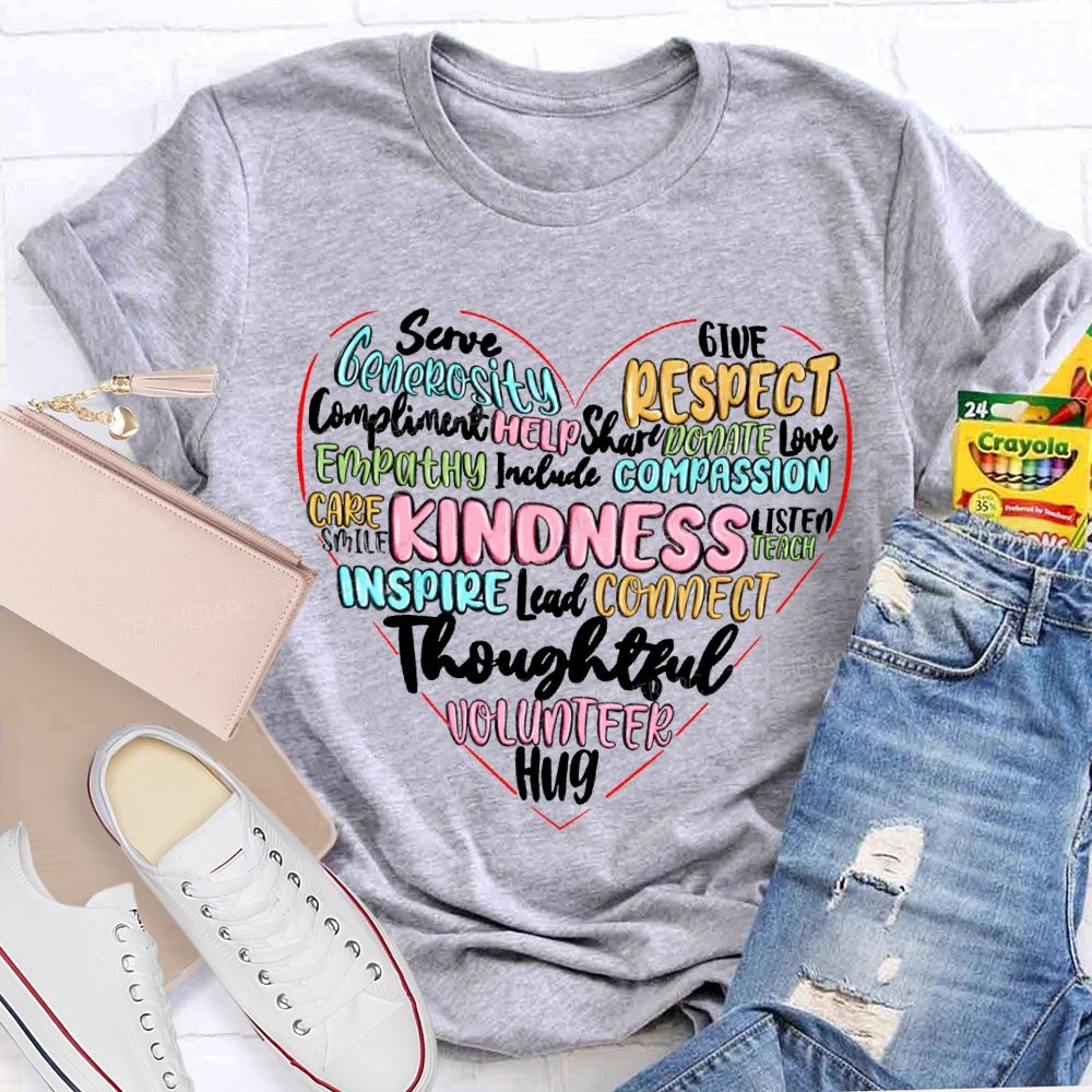 Kindness Give Inspire Connect Lead Thoughtful Hug T-shirt