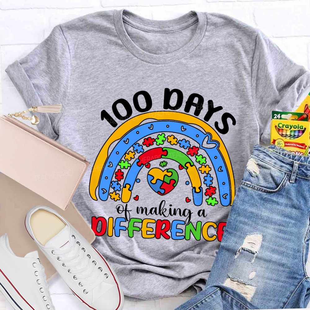 100 Days Of Making A Difference Special Education T-shirt