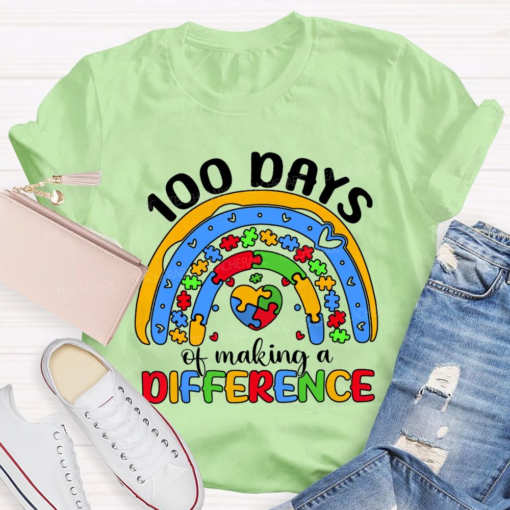 100 Days Of Making A Difference Special Education T-shirt